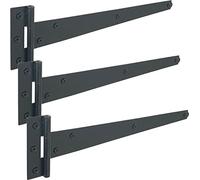 IRONTITE® 3 Pack Black T Hinges 300mm (12), Gate Hinges for Wooden Gates or Garden Sheds, Black Coated for Weather Protection