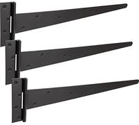 IRONTITE® 3 Pack Black Tee Hinges 600mm (24”), Garden Gate Hinges for Wooden Gates or Sheds, Weather Protected