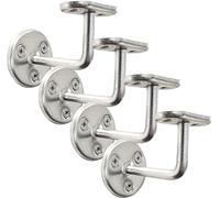 IRONTITE® 4X Silver Handrail Brackets BZP, Heavy Duty Banister Rail Brackets, Suits Wood Or Metal Stair Banister Rails, Perfectly Finishing The Look of Your Hand Rail