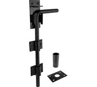 IRONTITE® Black Gate Drop Bolt, Heavy Duty Gate Drop Bolts for Wooden Gates, Surface Mounted Gate Bolt Ideal for Garage Doors and Gates, 300mm (12")