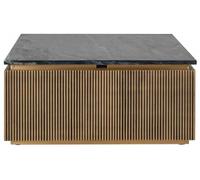 Ironville Brass Ribbed Square Coffee Table