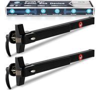 IRONWALLS 2-Pack Commercial Exit Device Panic Bar with Alarm 27.5”, Black Door Push Bar Panic Exit Device with Exterior Lever, Stainless Steel Panic Bar Lock Set Emergency Exit Door Hardware