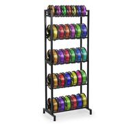IRONWALLS 3D Printer Filament Storage Rack, 5-Tier Filament Spool Holders Racks, Heavy Duty Metal 3D Printing Filament Shelf Organizer for Studio, Office, Holds Up to 45pcs 3D Filament Spools
