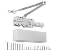 IRONWALLS Automatic Door Closer Commercial or Residential, Heavy Duty Door Closer Hydraulic with 1-6 Adjustable Spring Size for Door Weights Up to 330LBS, Surface-Mounted Door Closing Mechanism