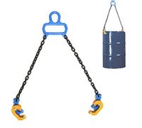 IRONWALLS Chain Drum Lifter 1-Ton 2200lbs, 55 Gallon Barrel Lift, 2 Hooks | 30 & 55 Gallon Drum Handling with Self-Lock Hook Clamp, Metal/Plastic Barrel Lifting Chains Sling for Forklift, Hoist, Crane