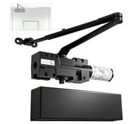 IRONWALLS Commercial Door Closer Heavy Duty, Black Automatic Door Closer Soft Close with 6 Adjustable Spring Size, Delayed Action, Surface Mount Hydraulic Door Closing Mechanism for Doors Up to 330LBS