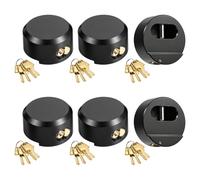 IRONWALLS Keyed Alike Hidden Shackle Locks 6 Pack, Heavy Duty Puck Locks for Trailers, Shackle Opening 1.9"(L) x 0.9"(W) x 1.4"(D), Steel Trailer Door Locks with 24pcs Keys, Without Hasp, Black