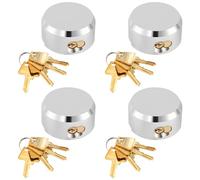 IRONWALLS Keyed Alike Padlock 73mm Heavy Duty Steel Padlock with 16 Keys, Round Silver Padlock for Trailers, Warehouses, Shipping Containers (No Hasp 4 Pack)