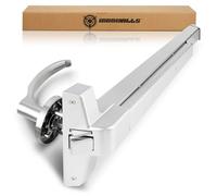 IRONWALLS Panic Bars for Exit Doors 32 Inch, Silver Commercial Push Bar Panic Exit Device Aluminum with Exterior Door Lever Handle, Emergency Exit Panic Door Hardware for 32”-47” Doors