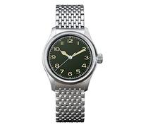 Ironwatch 38mm Minimalist Style Pilot Mens Watches Luminous 100m Waterproof Automatic Mechanical Wristwatches, steel color 3