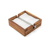 Ironwood 28982 Acacia Wood Napkin Holder with Weighted Stainless Steel Center Bar, Brown