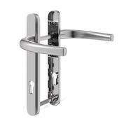 IRONWORX® Enigma Polished Chrome UPVC Door Handle Set 92mm PZ, 122mm Screw Centres | Universal fit for uPVC, Composite & Timber Doors | External Door Handle Replacement | Heavy-Duty, Easy DIY Fit