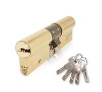 IRONWORX® Spectre Brass 60mm (Internal) / 40mm (External) (100mm) Maximum-Security Police Approved TS007 BSI 3 Star Double Euro Cylinder Lock (Key Both Sides), Includes 5X Keys