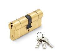 IRONWORX® Spectre Brass Double Euro Cylinder Door Lock (Key Both Sides) 40mm / 45mm (85mm) | TS007 BSI 1 Star, Police Approved, High-Security | Anti-Snap, Anti-Bump, Anti-Pick, Anti-Drill | 3X Keys
