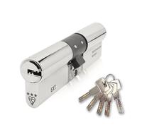 IRONWORX® Spectre Nickel 35mm (Internal) / 35mm (External) (70mm) Maximum-Security Police Approved TS007 BSI 3 Star Double Euro Cylinder Lock (Key Both Sides), Includes 5X Keys