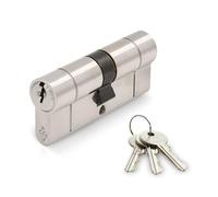 IRONWORX® Spectre Nickel Double Euro Cylinder Door Lock (Key Both Sides) 40mm / 55mm (95mm) | TS007 BSI 1 Star, Police Approved, High-Security | Anti-Snap, Anti-Bump, Anti-Pick, Anti-Drill | 3X Keys