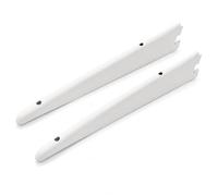 IRONWORX® White Twin Slot Heavy Duty Shelving Bracket, 370mm, Pack of 2 | Carbon steel | Wall mounted | Adjustable | Suits standard upright rails | Home, office & garage | Easy installation