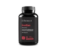 IronZen 30 mg with Vitamin C - High Absorption and Digestive Tolerance - Stable Chelated and Synergistic Formula - 90 Vegan Capsules - Zenement