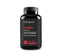 Iron Tablets High Strength 30mg with Vitamin C | Energy Tablets for Tiredness and Fatigue with high bioavailability | High Absorption Iron Supplements for Women and Men | 90 Vegan Capsules | Zenement