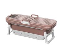 iropro Bathtub Adult Bath Tub Portable Folding Bathtub Household Large Freestanding Bathtubs Barrel Sweat Steaming Bathtub Home Sauna for Adult Tub Foldable Shower Basin Bath with Lid (Pink)