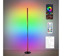 Irosiy Corner Floor Lamp Smart RGB LED Floor Lamp, WiFi & Bluetooth Controlled, 16 Million Colors, 3-Sided Lighting, Adjustable Brightness, Music Sync, & Assistant Compatible, Aluminum Base, Silicone