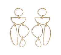 Irregular Alloy Drip Oil Earrings, Simple And Long Women's White Earrings, Suitable For Matching Dresses, Attending Events, Parties