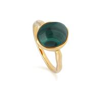 Irregular B Gem Labradorite Ring in Yellow Gold Plated Sterling Silver