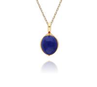 Irregular B Gem Lapis Lazuli Pendant in Gold Plated Sterling Silver