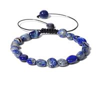 Irregular Beaded Chain Bracelet Natural Stone Lapis Lazuli Amethysts Bracelets for Women Men(L)