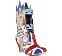 Irregular Choice Great Day Out Women's Exclusive London Big Ben Boots (Black Red, Size 7.5)
