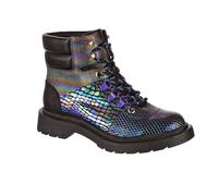 Irregular Choice Hiking Hottie Womens Black Metal Slick Oil Chunky Sole Boots Walking Ankle 5