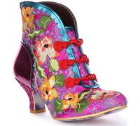 Irregular Choice Lotus Flower Fierce Flora Ankle Mid Heels Black Womens UK 3 - 8