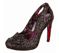 Irregular Choice Womens Loren Love Black Glitter High Heeled Shoes (Black Glitter, UK Footwear Size System, Adult, Women, Numeric, Medium, 6)