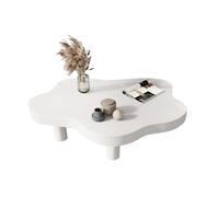 Irregular Cloud Shaped Coffee Table for Living Room Modern Round Corner Accent Table with 3 Legs (White 39 Inches) Stylish Home Furniture