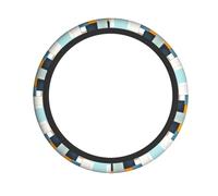 Irregular Colour Block Pattern Steering Wheel Cover 15 inches, Universal for All Seasons, Highly Elastic and Easy to Install