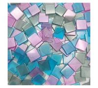 Irregular Crystal Mosaic Tiles 100pcs(Approx. 25g/0.88oz) 1cm/0.39in Square Resin Mosaic Tiles 0.2cm/0.08in Thickness DIY Colorful Crafts Materials(Color 5)