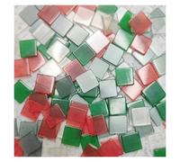 Irregular Crystal Mosaic Tiles 100pcs(Approx. 25g/0.88oz) 1cm/0.39in Square Resin Mosaic Tiles 0.2cm/0.08in Thickness DIY Colorful Crafts Materials(Color 3)