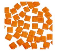 Irregular Crystal Mosaic Tiles 50pcs Glass Mixed Color Mosaic Tiles Pieces Handmade Crystal Creative Materials Children DIY Craft(Orange)