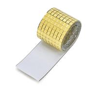Irregular Crystal Mosaic Tiles Self-Adhesive Mini Square Mirror Mosaic Tiles Stickers Bathroom DIY Party Handmade Craft Home Decoration Making(Gold,4cmx30cm)