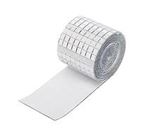 Irregular Crystal Mosaic Tiles Self-Adhesive Real Glass Craft Mini Square Mirrors Mosaic Tiles Stickers Bathroom DIY Handmade Craft Home Decoration Making(Sliver,4X30CM_5X5MM)