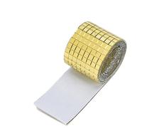 Irregular Crystal Mosaic Tiles Self-Adhesive Real Glass Craft Mini Square Mirrors Mosaic Tiles Stickers Bathroom DIY Handmade Craft Home Decoration Making(Gold,4X30CM_10X10MM)