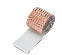 Irregular Crystal Mosaic Tiles Self-Adhesive Real Glass Craft Mini Square Mirrors Mosaic Tiles Stickers Bathroom DIY Handmade Craft Home Decoration Making(Rose Gold,4X30CM_10X10MM)