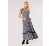 Irregular Dot Crochet Maxi Dress Apricot Navy 8