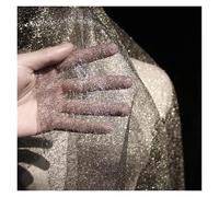 Irregular Flash Hollow Thin Gilded Sheer Fabric Textured Dress Hanfu Qipao Costume Lightweight Fashion Textile(Black Gold Yarn)
