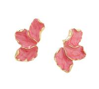 Irregular Flower Earrings Unique Colorful Petal Earrings Chunky Flower Dangle Earrings Petal Trendy Jewelry for Women Girls, Zinc, No Gemstone