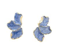 Irregular Flower Earrings Unique Colorful Petal Earrings Chunky Flower Dangle Earrings Petal Trendy Jewelry for Women Girls, Zinc, No Gemstone