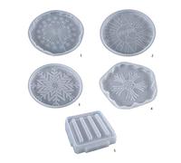 Irregular Flower Pattern Coasters Tray Silicone Mold Epoxy Resin Mold for Stylish Home Decoration Handmade Cup Mat Resin Art Supplies