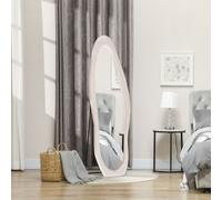 HOMCOM Irregular Full Length Mirror with Velvet Frame - Light Pink | TJ Hughes White