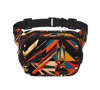 Irregular geometric pattern Printed multifunctional waist bag, unisex trendy messenger bag, travel sports storage bag