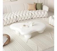 Irregular Indoor End Table,cute White Modern Tea Table,small Side Table End Table For Small Space, Bedroom,easy Assembly,strong Load-bearing Capacity,wood White 100 * 69 * 30cm